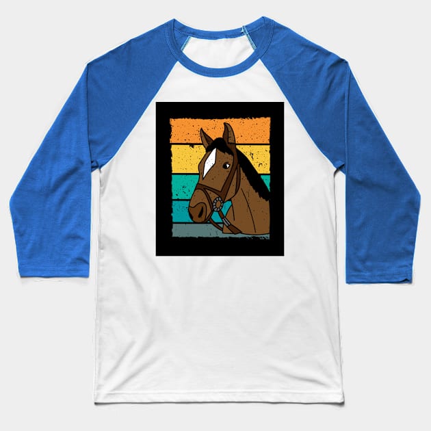 Retro Horse Animal Motif Agriculture Baseball T-Shirt by flofin